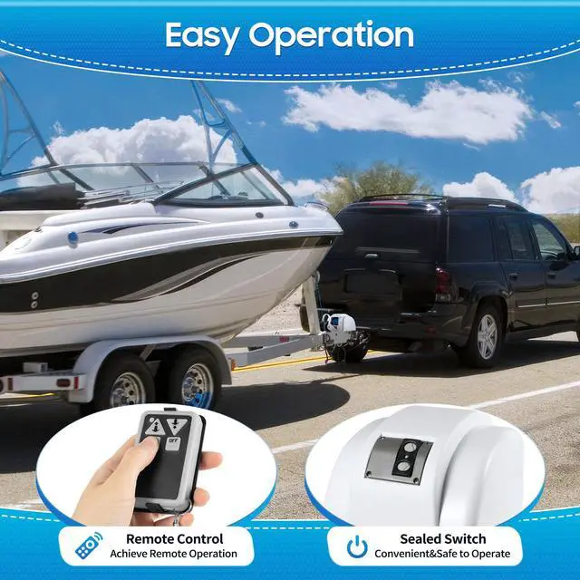 Alt view image 4 of 6 - 35lb/45lb Boat Electric Anchor Winch, 12V Saltwater Marine Anchor Windlass System, Boat Anchor Winch with Remote Control, 100ft Anchor Rope, Heavy Duty Towing Winches for 24ft Boats