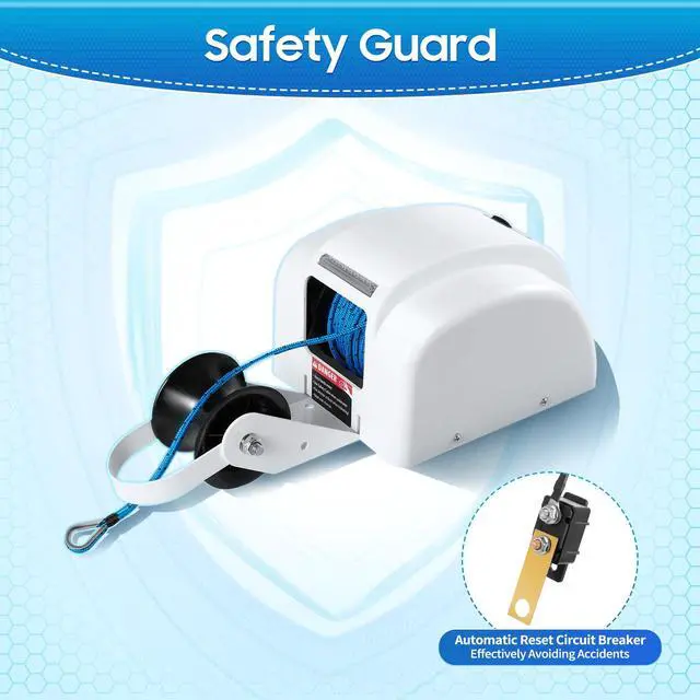 Alt view image 5 of 6 - 35lb/45lb Boat Electric Anchor Winch, 12V Saltwater Marine Anchor Windlass System, Boat Anchor Winch with Remote Control, 100ft Anchor Rope, Heavy Duty Towing Winches for 24ft Boats