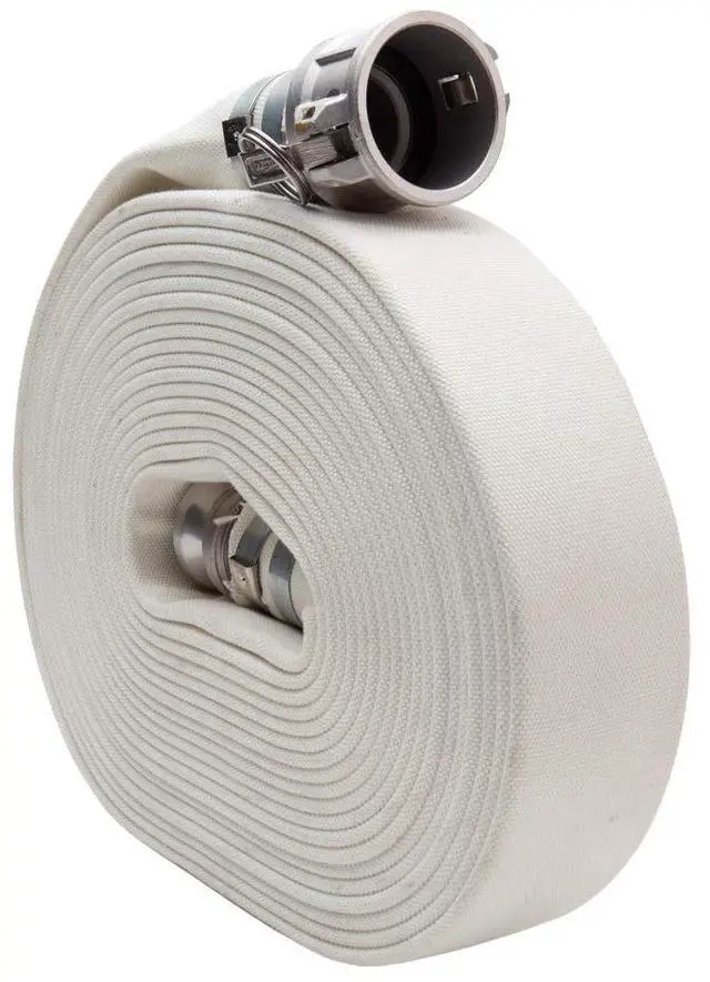 Main image of White 2" x 50' Double Jacket Camlock (Cam and Groove) Mill Discharge Hose