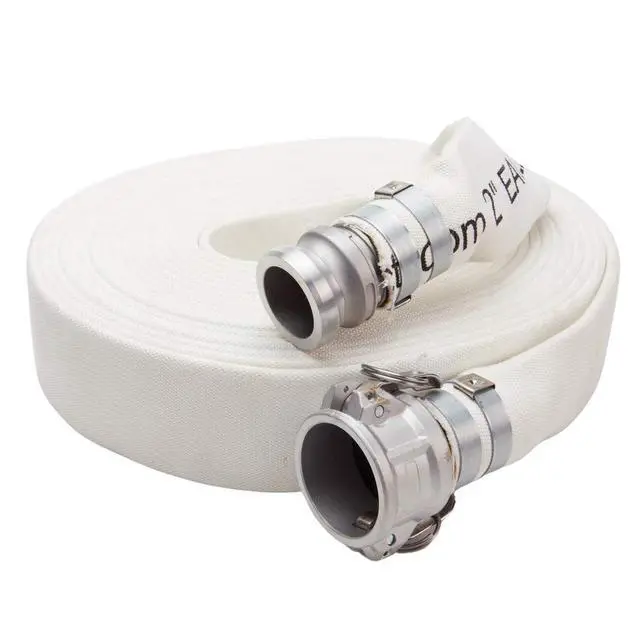 Alt view image 4 of 6 - White 2" x 50' Double Jacket Camlock (Cam and Groove) Mill Discharge Hose