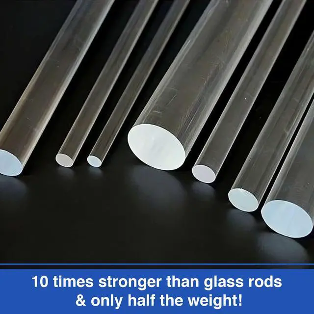 Alt view image 4 of 5 - Duco USA-Made 1/8" Clear Acrylic Rods - 500 Pack of 12 Inch Plastic Dowel Rods for Crafts, Cake Topper Sticks, DIY Models, Acrylic Poles, Plant Stakes - Shatter-Resistant Clear Plexiglass Rods