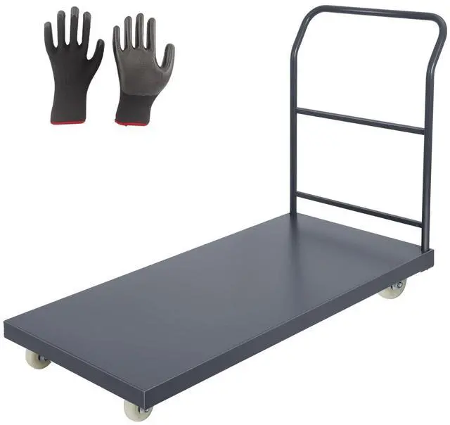 Main image of Heavy Duty Flatbed Cart 60"x30" Platform Truck, 2000 lbs Capacity Steel Hand Truck with 4 Swivel Wheels, Industrial Utility Push Cart for Warehouse, Garage, and Moving Supplies