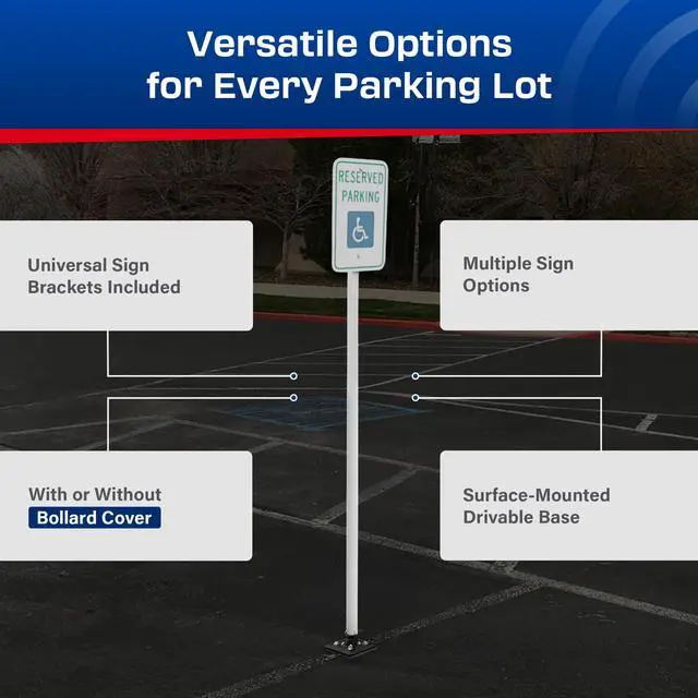 Alt view image 6 of 6 - Impact Recovery - Sta-Rite Flexible Sign Post - Sign Holder - Handicap Parking Signs - Made in the USA - 102 Reserved Parking Signage
