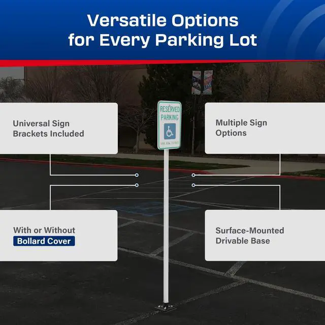 Alt view image 6 of 6 - Impact Recovery - Sta-Rite Flexible Sign Post - Sign Holder - Handicap Parking Signs - Made in the USA - 102 Van Accessible Signage