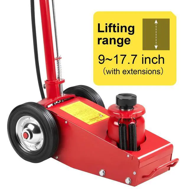 Alt view image 5 of 6 - 22 Ton Air Hydraulic Floor Jack Quick Lift Air-Operated Axle Bottle Jack HD Truck Lift Jacks Service Repair Lifting Tool for Garages Repair Shops 44000lbs Capacity Red