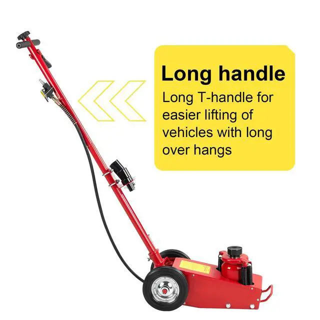 Alt view image 6 of 6 - 22 Ton Air Hydraulic Floor Jack Quick Lift Air-Operated Axle Bottle Jack HD Truck Lift Jacks Service Repair Lifting Tool for Garages Repair Shops 44000lbs Capacity Red