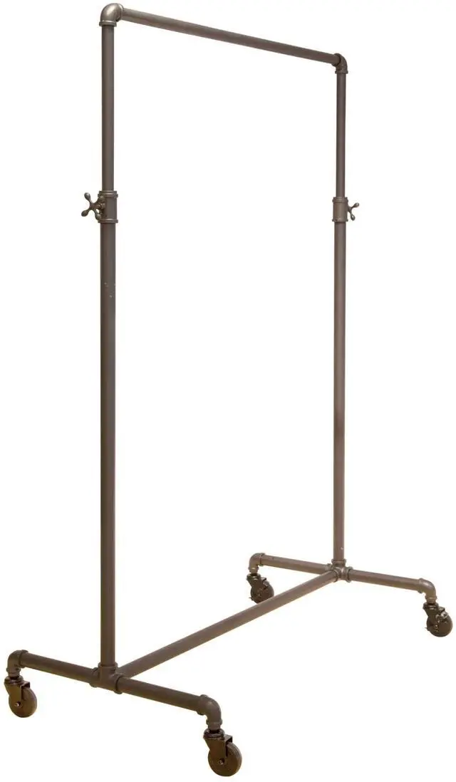 Main image of Adjustable Rolling Rack Vintage Pipeline 2 Way Ballet Clothes Hanging Fixture