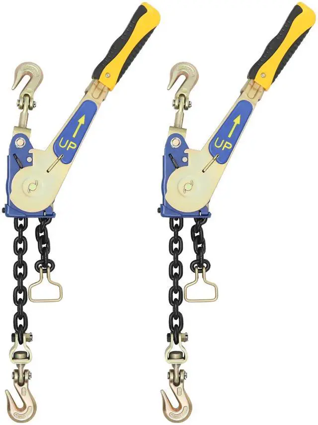 Main image of Ratcheting Chain Binder Kit, Easy Ratchet Chain Binder with Grab Working Load Tie Down Hooks Heavy Duty Tie Down Ratchet Load Binder for Trucks & Flatbed Trailers (5/16" - 3/8", 2 Pack)