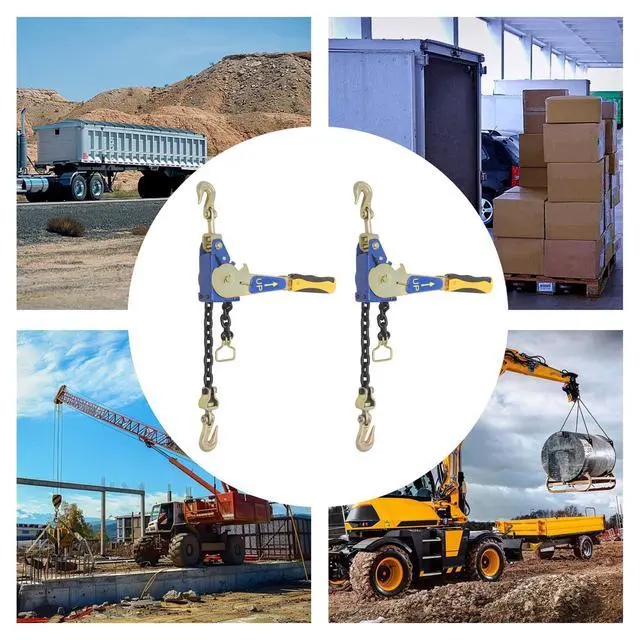 Alt view image 4 of 6 - Ratcheting Chain Binder Kit, Easy Ratchet Chain Binder with Grab Working Load Tie Down Hooks Heavy Duty Tie Down Ratchet Load Binder for Trucks & Flatbed Trailers (5/16" - 3/8", 2 Pack)