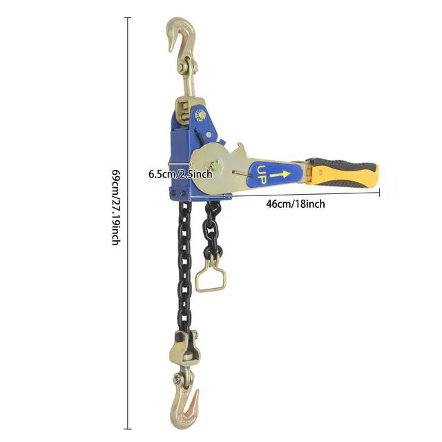 Alt view image 5 of 6 - Ratcheting Chain Binder Kit, Easy Ratchet Chain Binder with Grab Working Load Tie Down Hooks Heavy Duty Tie Down Ratchet Load Binder for Trucks & Flatbed Trailers (5/16" - 3/8", 2 Pack)