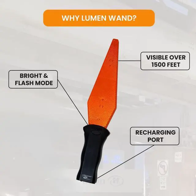 Alt view image 4 of 6 - 12 Pack 22 inch Rechargeable LED Traffic Control Wand with Directional Arrow-Design for Car Directing & Parking | 2 Flashing Modes | Aircraft Marshalling safety Signal Baton