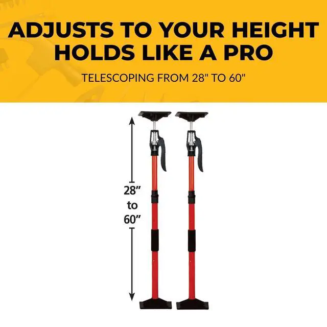 Alt view image 5 of 6 - 3-HUPPERHAND Upper 3rd Hand Support Poles System 2-Pack Kit | Adjusts 2860, Supports Cabinets During Install, 3-HUPPERHAND
