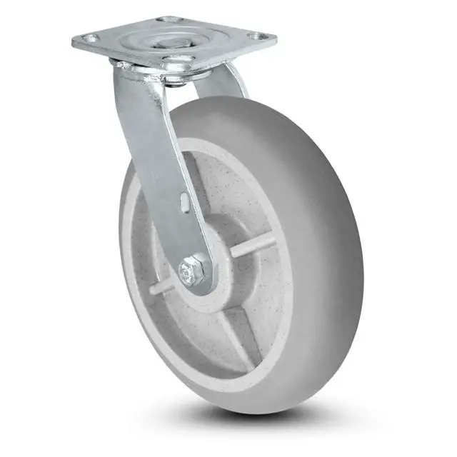 Alt view image 2 of 5 - 8"x2" Swivel Casters-2800lbs Set for Drywall/Sheetrock Carts & Dollies, Durable TPR Wheels, Secure Maneuverability | Made in USA