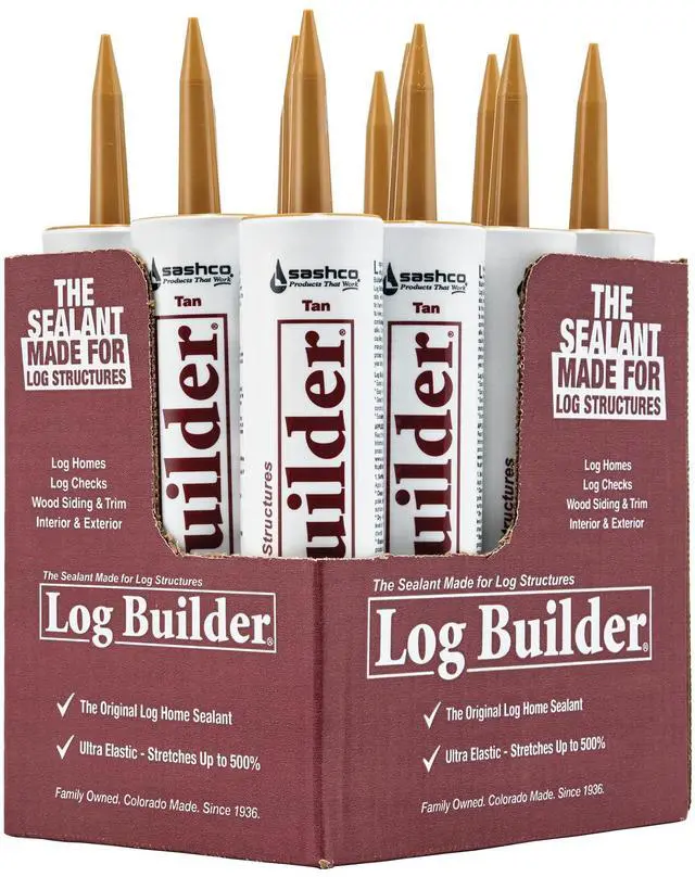 Main image of Log Builder Acrylic Latex Chinking Caulk, 30 oz Cartridge, Tan (Pack of 10)