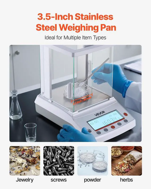Alt view image 6 of 6 - Analytical Balance, 220 g x 0.1 mg, 0.0001 g High Precision Accuracy Lab Scale, g/oz/ct/mg 4 Units Electronic Digital Analytical Balance with Glass Draft Shield, for Laboratory Jewelry Pharmacy