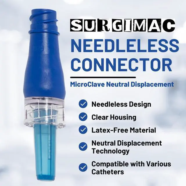 Alt view image 2 of 6 - Needleless Connector MicroClave Neutral Displacement Clear Housing Microclave IV Connector Compatible with Peripheral, Arterial & Central Venous Catheters Medical Supplies-Case of 100