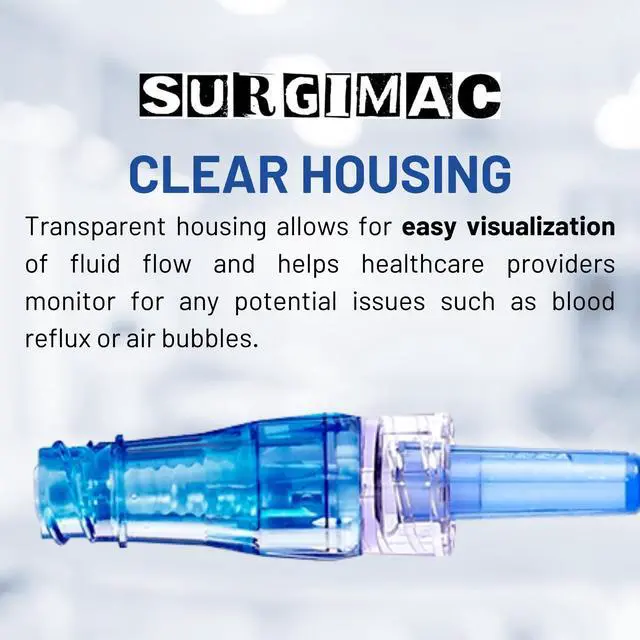 Alt view image 5 of 6 - Needleless Connector MicroClave Neutral Displacement Clear Housing Microclave IV Connector Compatible with Peripheral, Arterial & Central Venous Catheters Medical Supplies-Case of 100