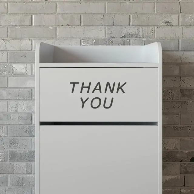 Alt view image 3 of 6 - Sean Laminate Wood Tray-Top Trash Receptacle in Gray