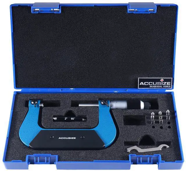 Main image of Screw Thread Micrometer, 2-3", S916-C752 | 4 Anvil Sets: 24-14, 13-9, 8-5, 4.5-3.5 TPI, 0.001" Resolution, ±0.00016" Accuracy