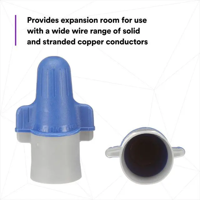 Alt view image 4 of 6 - Performance Plus Wire Connector, B/G+JUG, Blue/Gray, Flexible Steel Spring Connectors, Copper, CSA Certified, UL Listed, Jug of 250, 14-6 AWG