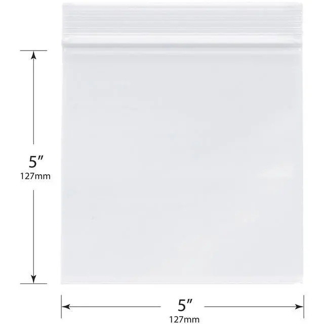 Alt view image 2 of 3 - 5" x 5" (Case of 6,000), 2 Mil Zipper Reclosable Plastic Bags