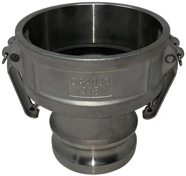 Main image of Stainless Steel Type DA Cam and Groove Hose Fitting, Reducer, 4" Female Coupler x 3" Male Adapter (CAM-4030-DA-SS)
