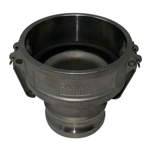 Alt view image 3 of 6 - Stainless Steel Type DA Cam and Groove Hose Fitting, Reducer, 4" Female Coupler x 3" Male Adapter (CAM-4030-DA-SS)