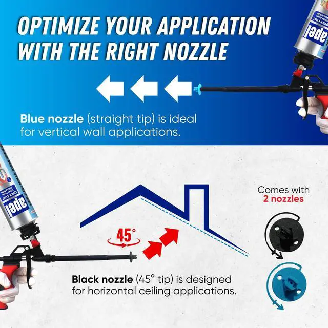 Alt view image 5 of 6 - Spray Foam Insulation Kit (6 x 32.80 oz./120 Bd ft) Heat and Acoustic Insulation, Self Expanding Polyurethane Foam, Application Gun and Cleaner Included - 6 Pack
