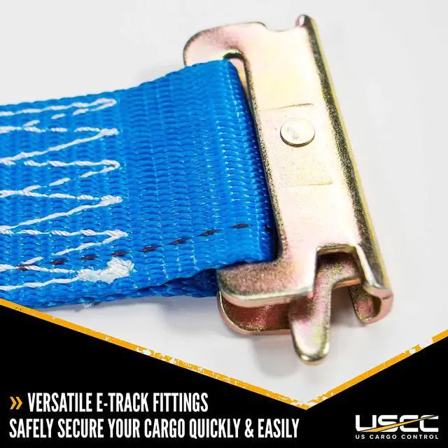 Alt view image 3 of 6 - E-Track Cam Buckle Straps (20-Pack), 2 Inch x 20 Foot E Track Straps with Cam Buckle and Spring E-Fittings, 2,500 LBS Break Strength, Easy-to-Use Tiedowns in Vans and Trailers
