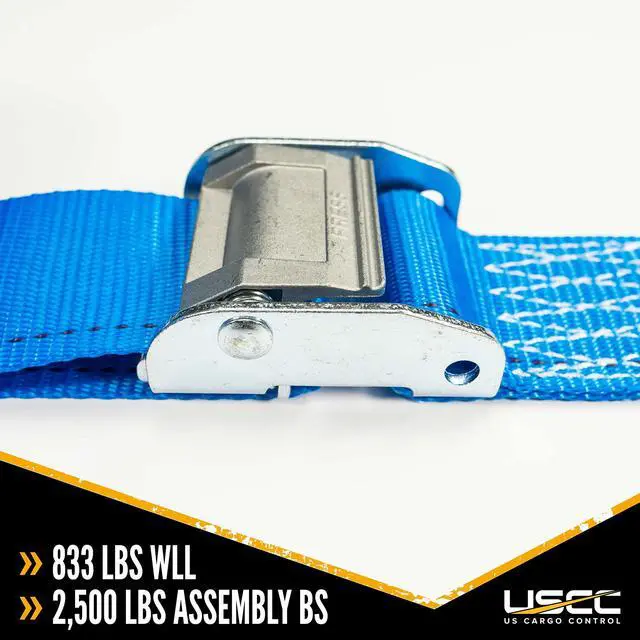 Alt view image 4 of 6 - E-Track Cam Buckle Straps (20-Pack), 2 Inch x 20 Foot E Track Straps with Cam Buckle and Spring E-Fittings, 2,500 LBS Break Strength, Easy-to-Use Tiedowns in Vans and Trailers