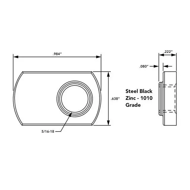 Alt view image 3 of 6 - 8020, 3278, 15 Series 5/16-18 Offset Threaded Slide in Economy T-Nut Steel T-Slot Accessories for Aluminum Extrusion Hardware Nuts (500 Pack)