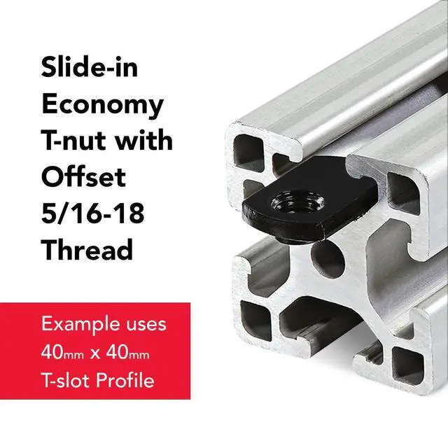 Alt view image 6 of 6 - 8020, 3278, 15 Series 5/16-18 Offset Threaded Slide in Economy T-Nut Steel T-Slot Accessories for Aluminum Extrusion Hardware Nuts (500 Pack)