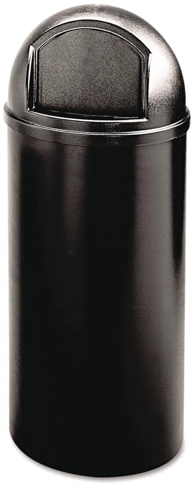 Main image of Marshal Classic Container, Round Trash Can, 15 Gallons, Black, Outdoor for Parks/College Campuses/Outdoor Shopping Malls