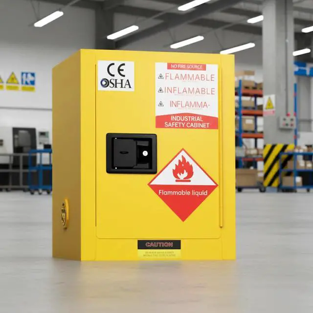 Main image of 24" x 19" x 19" Flammable Storage Cabinet, 20 Gallon Fire Cabinet with ESD Grounding Cable, Stainless Steel Adjustable Shelf Flammable Safety Cabinet for Chemical Storage