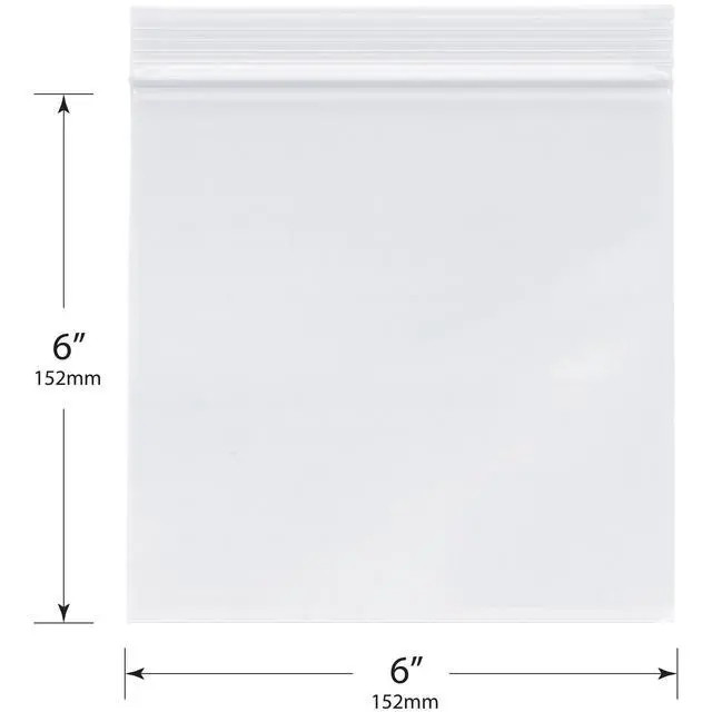 Alt view image 2 of 3 - 6" x 6" (Case of 4,000), 2 Mil Zipper Reclosable Plastic Bags
