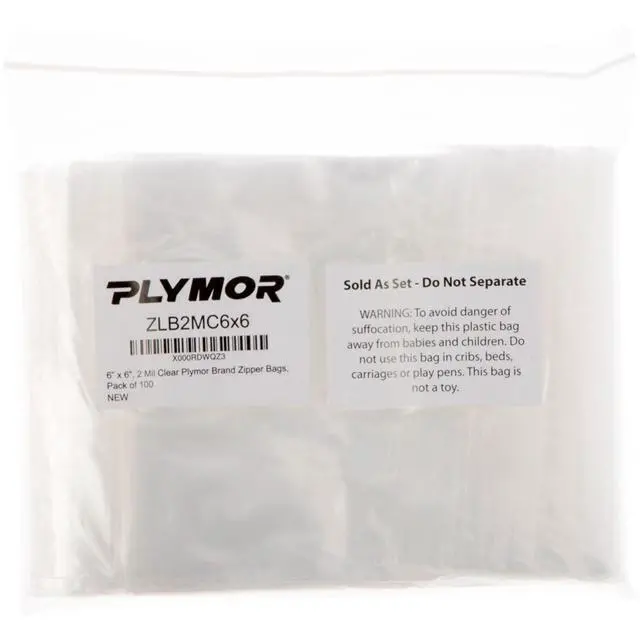 Alt view image 3 of 3 - 6" x 6" (Case of 4,000), 2 Mil Zipper Reclosable Plastic Bags