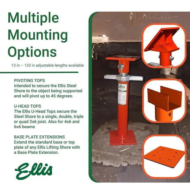 Alt view image 4 of 6 - Manufacturing Light-Duty Steel Construction Jack Post - Adjustable Screw Jack Lift for Floor Leveling, Beams & Concrete - 18,000 lb Capacity, 19"-27" Range, House Jack for Support & Leveling