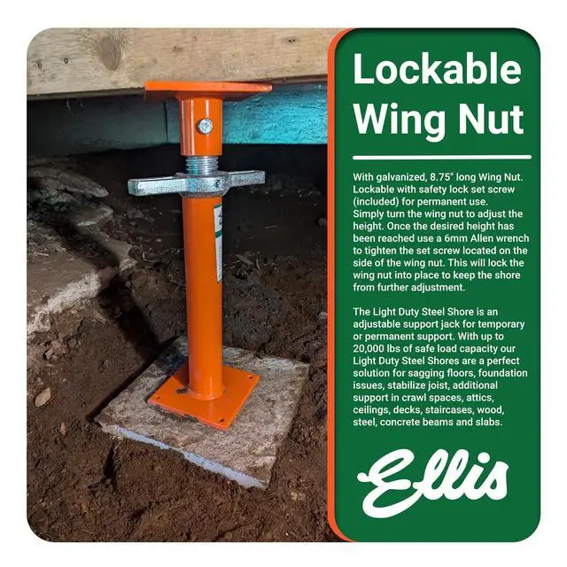 Alt view image 6 of 6 - Manufacturing Light-Duty Steel Construction Jack Post - Adjustable Screw Jack Lift for Floor Leveling, Beams & Concrete - 18,000 lb Capacity, 19"-27" Range, House Jack for Support & Leveling