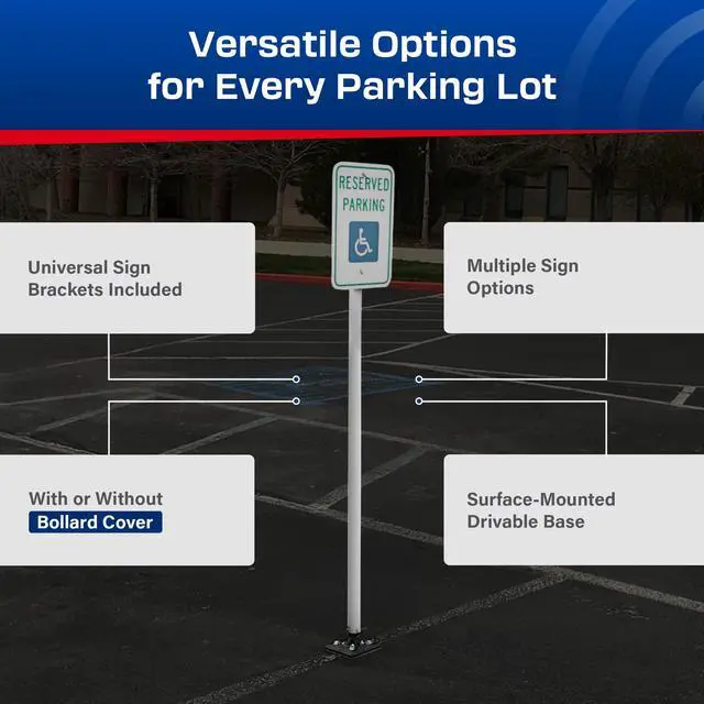 Alt view image 6 of 6 - Impact Recovery - Sta-Rite Flexible Sign Post - Sign Holder - Handicap Parking Signs - Made in the USA - 78 Reserved Parking Signage