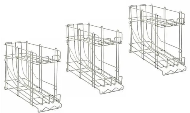 Main image of Commercial Wire Can Rack 3-Pack, Holds (12) #5 Cans or (8) #10 Cans, FIFO Design, Durable Metal Can Rack for Restaurants (28W-671)