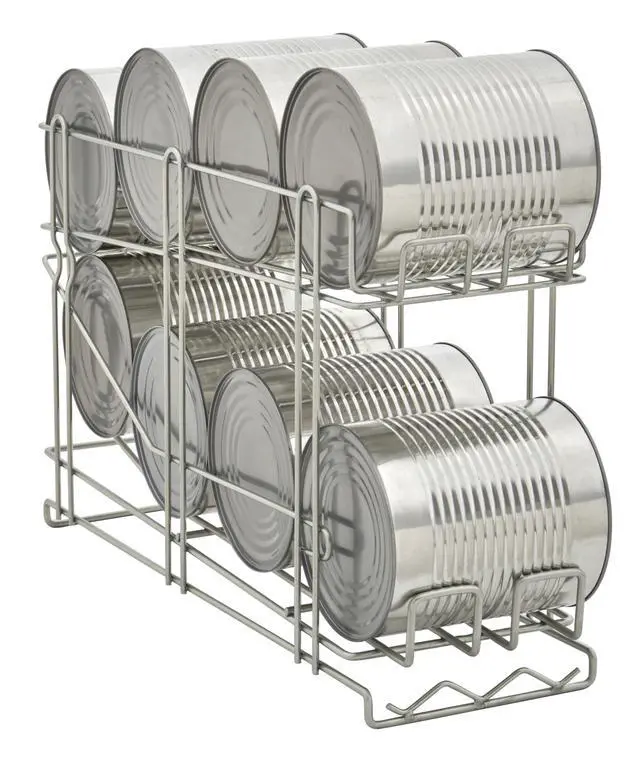 Alt view image 3 of 6 - Commercial Wire Can Rack 3-Pack, Holds (12) #5 Cans or (8) #10 Cans, FIFO Design, Durable Metal Can Rack for Restaurants (28W-671)
