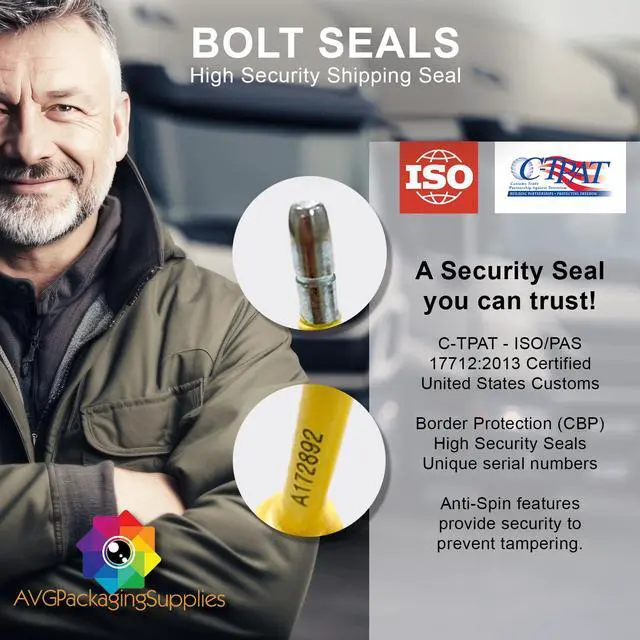 Alt view image 4 of 6 - Brand Bolt Seals - (250ct) High Security Shipping Seal with Print Progressive Numbering Tamper Proof for Trucks, Trailers, Cargo Containers - ISO & C-TPAT Certified