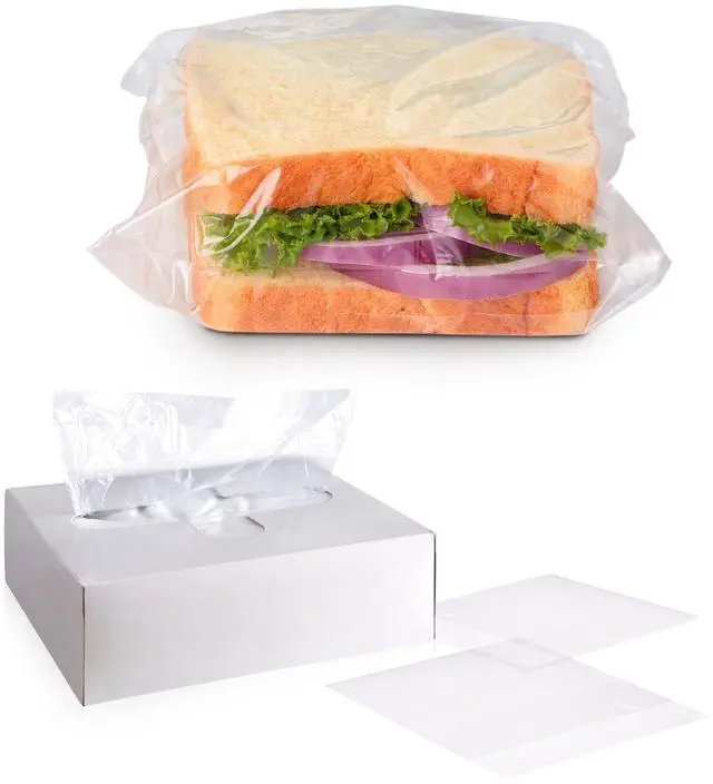 Main image of Clear Sandwich Bags Fold Top 10 x 8.5 Inches Bulk Pack of 2000 Plastic Snack Baggies