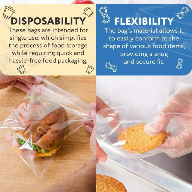 Alt view image 4 of 6 - Clear Sandwich Bags Fold Top 10 x 8.5 Inches Bulk Pack of 2000 Plastic Snack Baggies