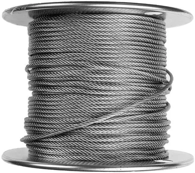 Main image of 1/16-Inch Galvanized Steel Wire Rope 7x7 Aircraft Cable, 5000 ft Spool Braided Metal Wire Cable for DIY, Marine, Industrial, Outdoor & Agricultural Use