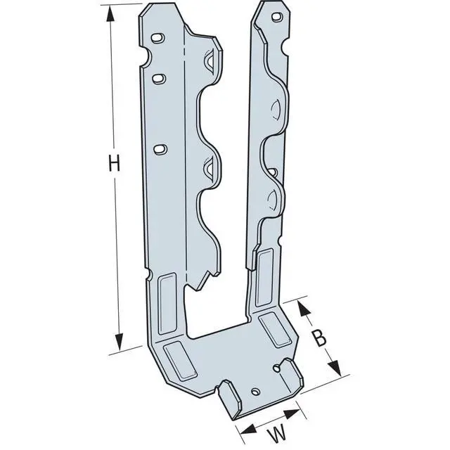 Alt view image 6 of 6 - LRU28Z - LRUZ Face-Mount Rafter Hanger - Adjustable Slope Wood Construction Connectors, 18-Gauge Steel, for 2x8 Solid Sawn Rafters (Pack of 25)