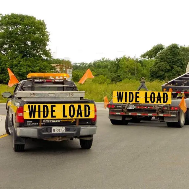 Alt view image 3 of 6 - Wide Load Sign For Escort Vehicles - Hinged Aluminum - 12 Inch x 60 Inch