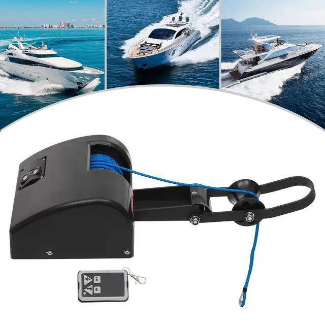 Alt view image 5 of 6 - 35lb/45lb Boat Electric Anchor Winch, 12V Saltwater Marine Anchor Windlass System, Boat Anchor Winch with Remote Control, 100ft Anchor Rope, Heavy Duty Towing Winches for 24ft Boats