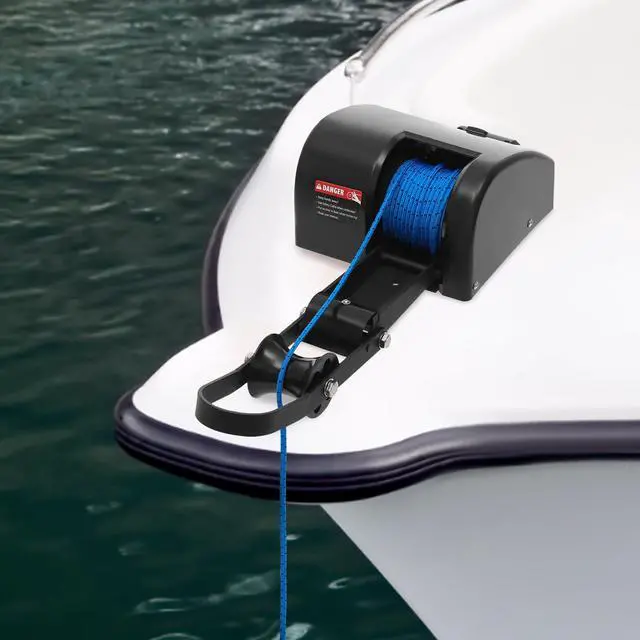 Alt view image 6 of 6 - 35lb/45lb Boat Electric Anchor Winch, 12V Saltwater Marine Anchor Windlass System, Boat Anchor Winch with Remote Control, 100ft Anchor Rope, Heavy Duty Towing Winches for 24ft Boats