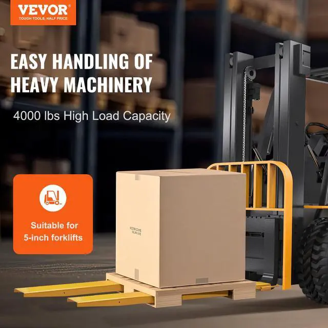 Alt view image 2 of 6 - Fork Extensions, 72 inch x 5.5 inch Steel Pallet Forks, 1 Pair for Forklift Trucks
